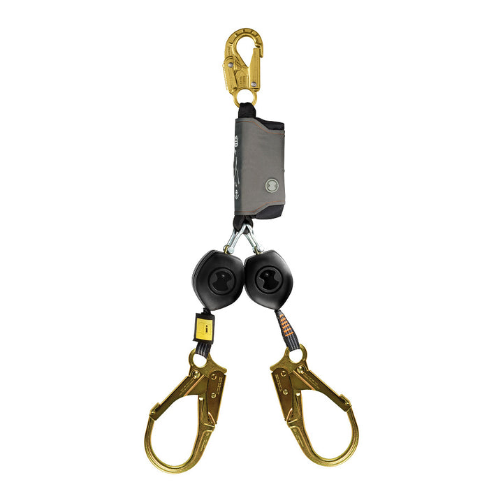 Retractable Lifeline Lanyard Twin Tail Skylotec Peanut Double Action Steel Hook with Steel Scaffold Hooks